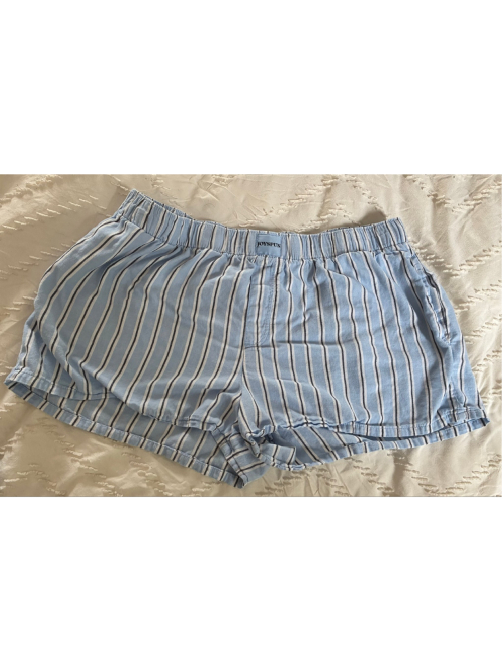 Joyspun sleep shorts Size L Blue and White Striped pajamas